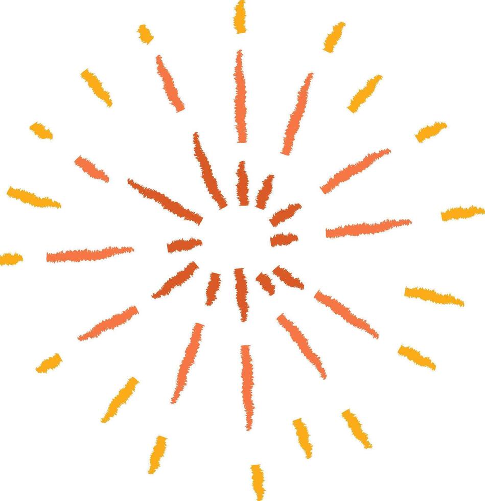 Crayon Sunburst Rays Burst Pattern vector