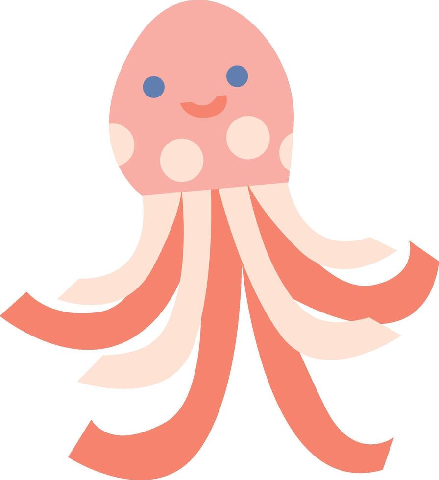 Happy Jellyfish Paper Cut Element vector