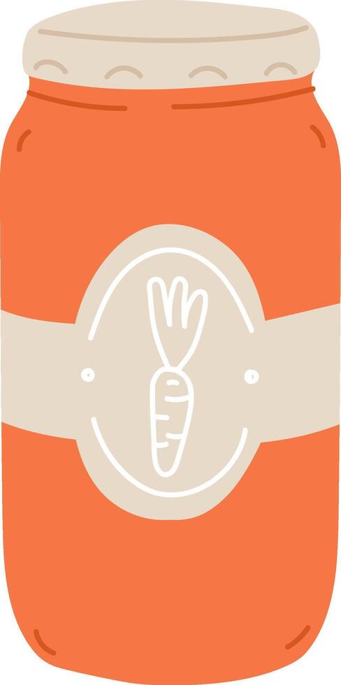 Jar with Carrot Label vector