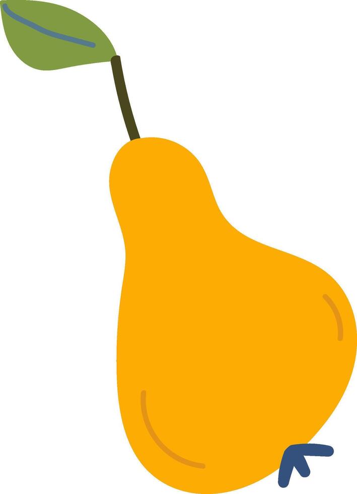 Minimalist Pear with Leaf vector