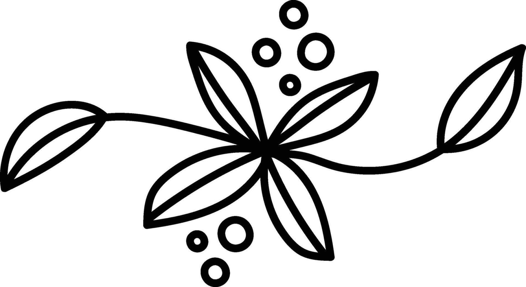 Floral Branch Line Art Design Decor Element vector
