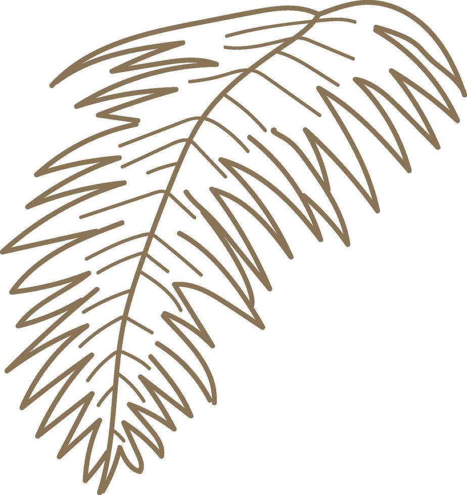 Tropical Leaf Tree Outline Sketch vector