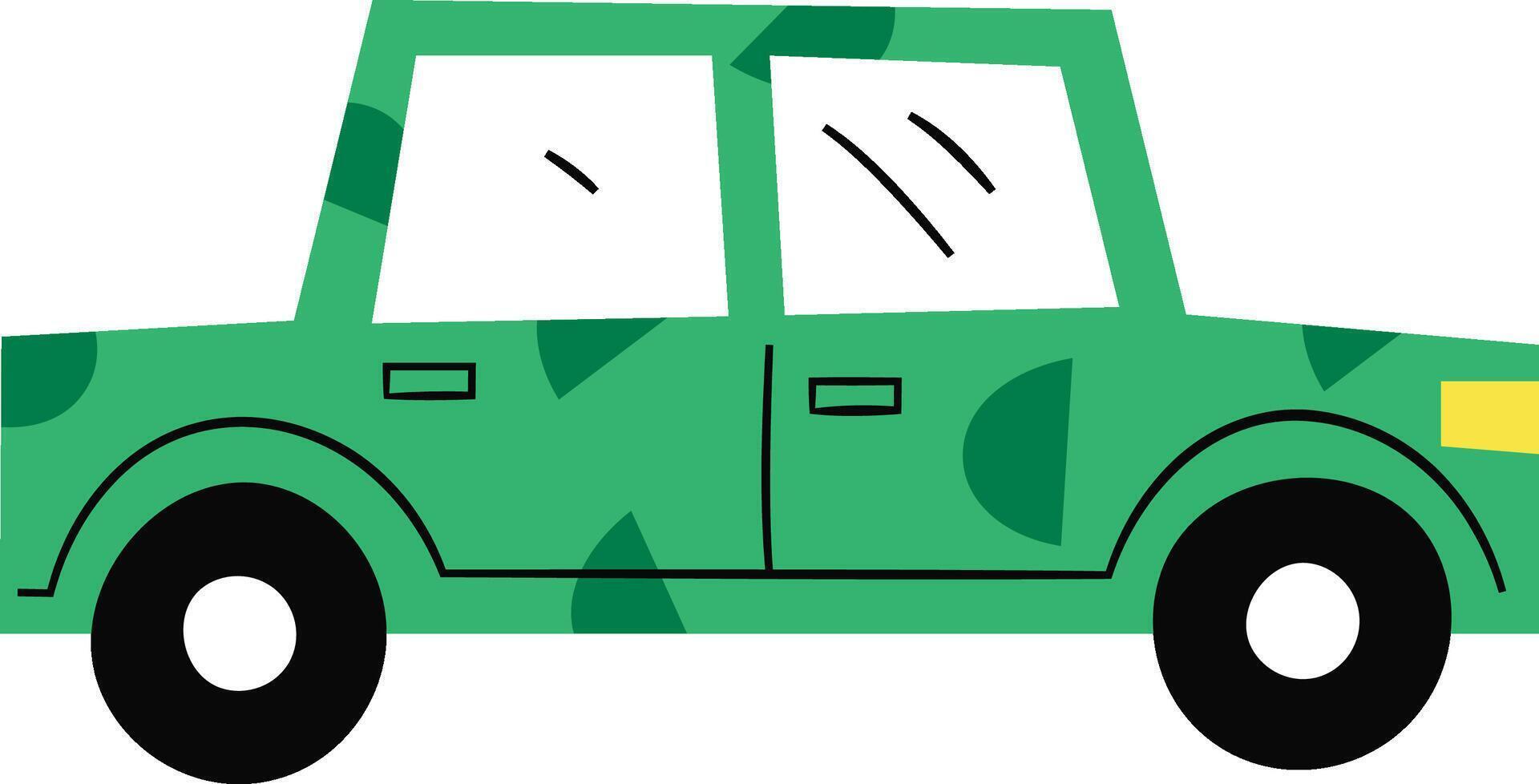 Simple Geometric Car Drawing vector