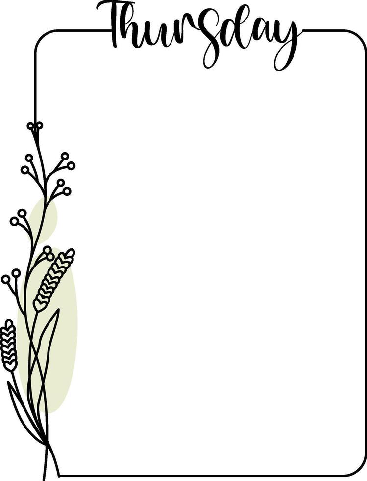 Thursday Floral Frame Border vector