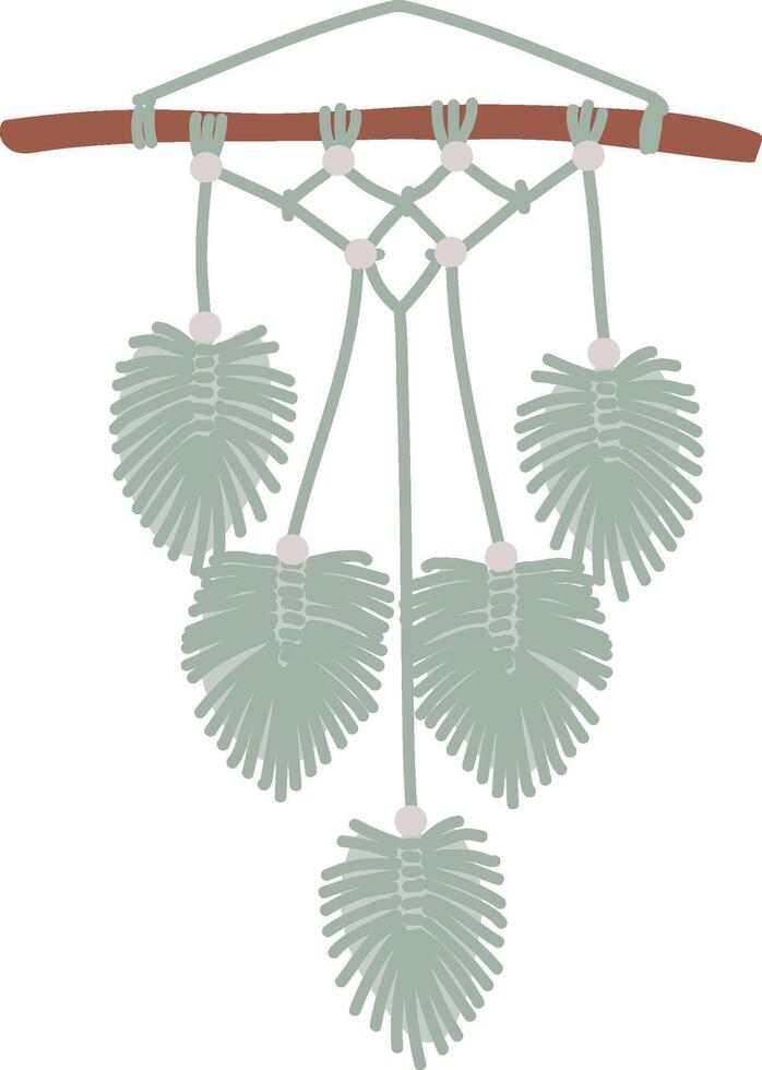 Macrame Wall Hanging Floral Decor vector
