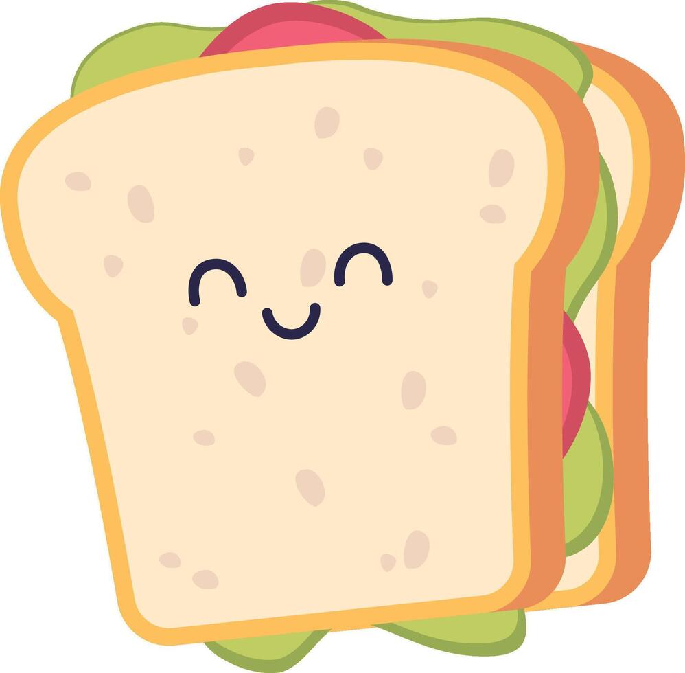 Smiling Sandwich Character vector