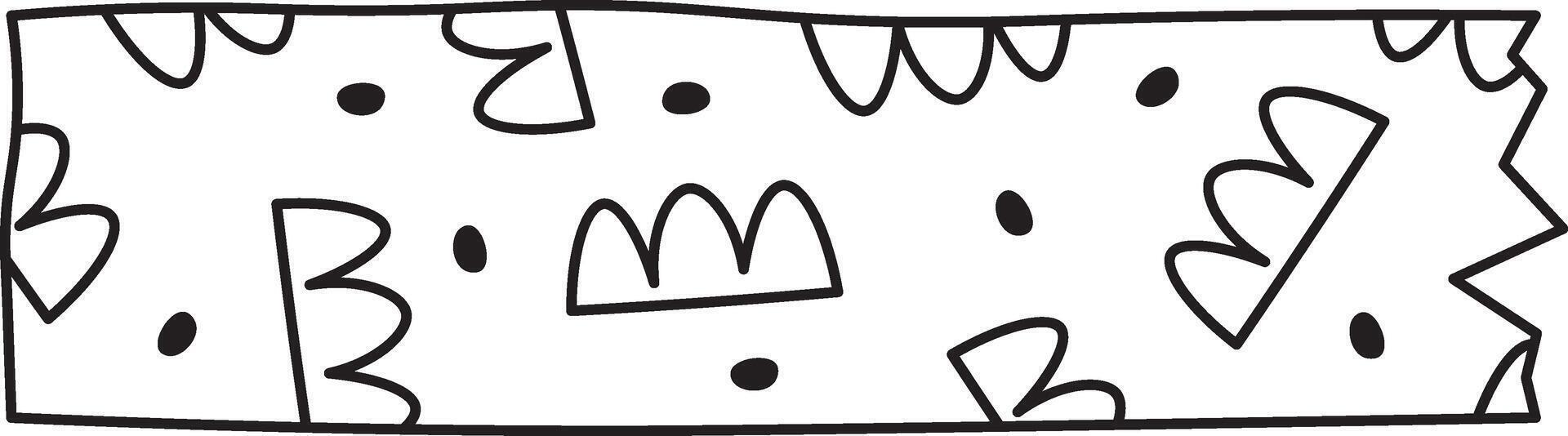 Abstract Washi Tape Doodle Design vector