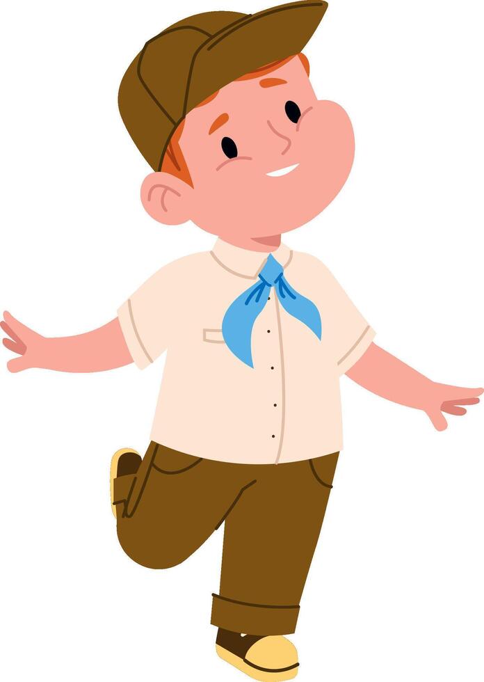 Happy Boy Scout Cartoon vector