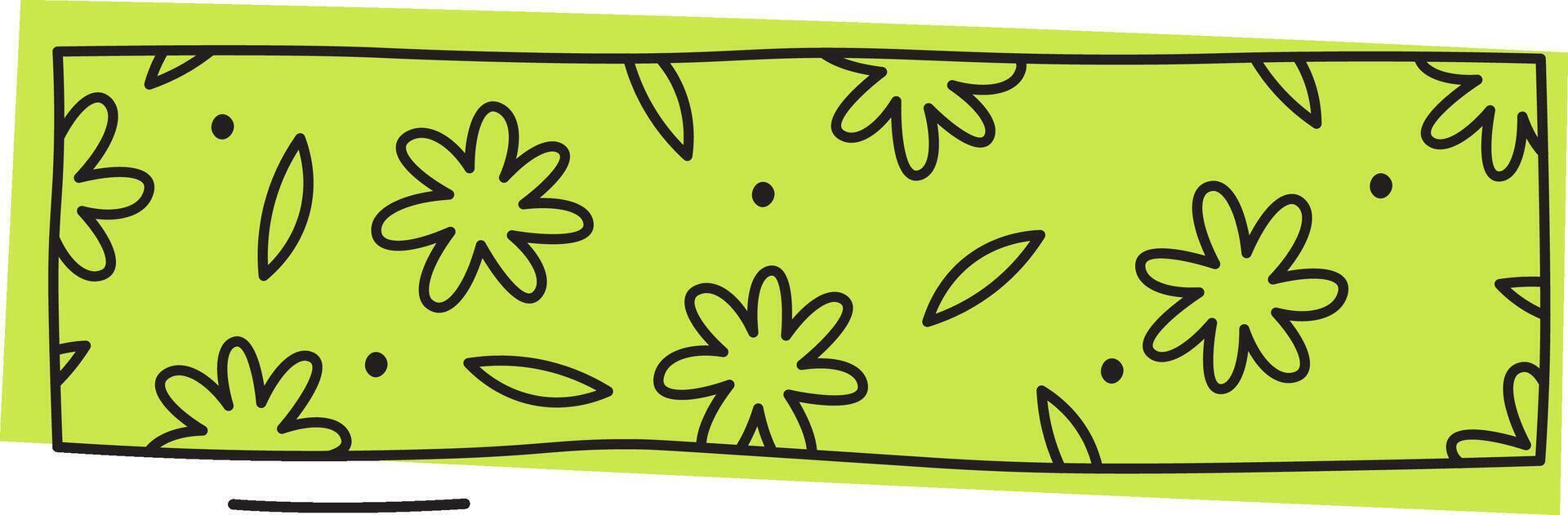 Floral Pattern Washi Tape Doodle Decorative vector
