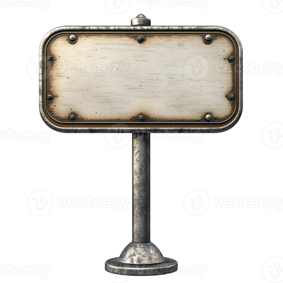 Rustic Metal Signpost Blank Vintage Template old aged iron grey road png