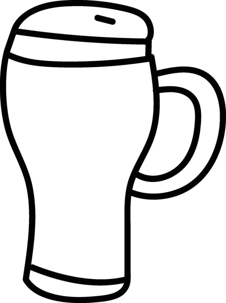 Beer Mug Outline Drawing vector