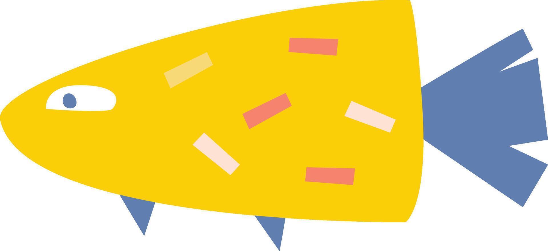 Happy Fish Paper Cut vector