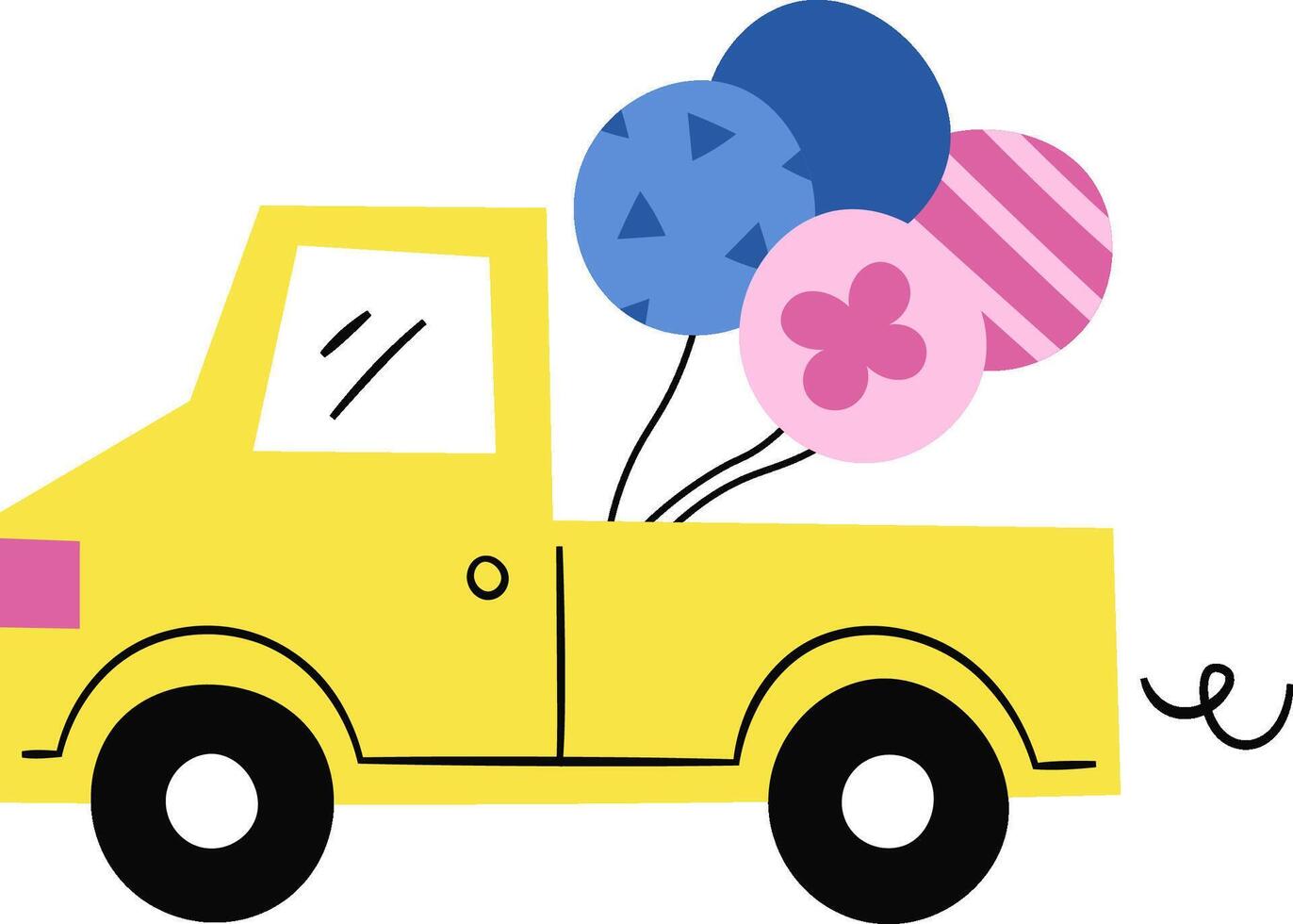 Truck with Balloons vector