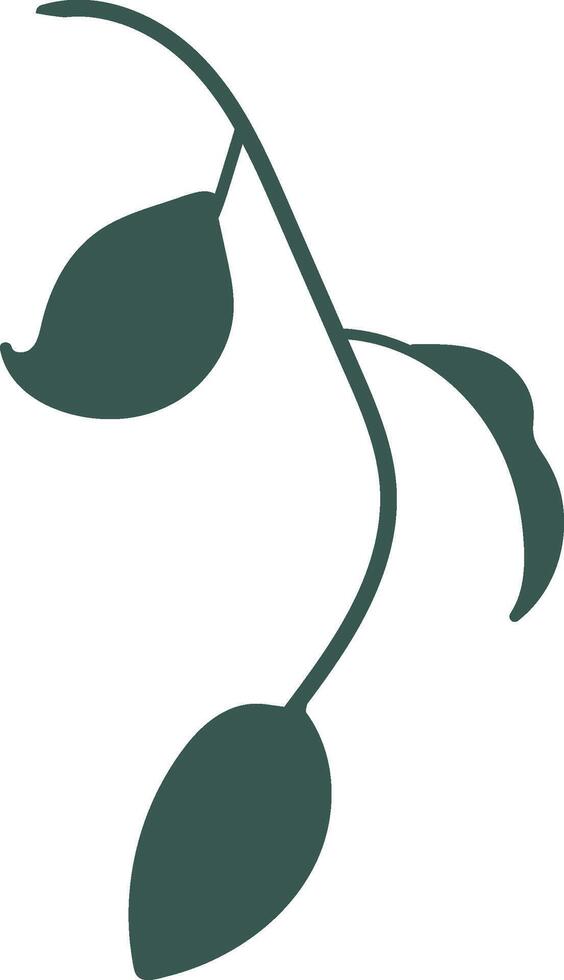 Simple Plant Branch Silhouette vector