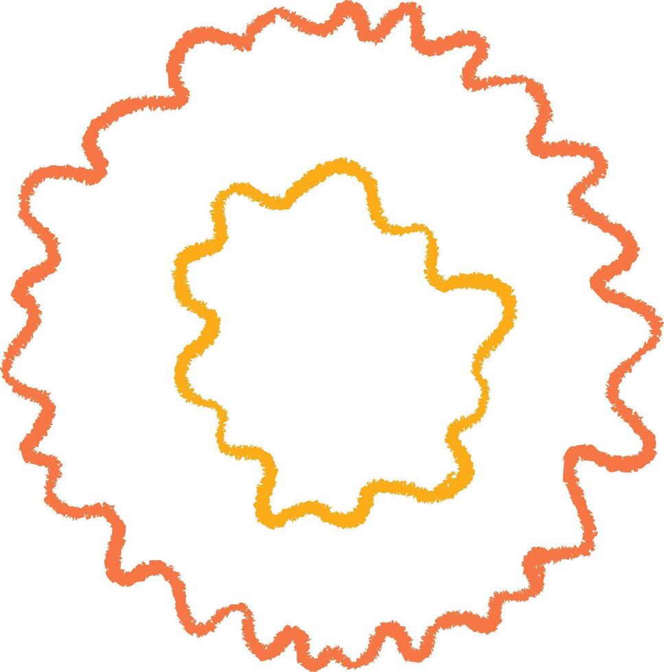 Crayon Sunburst Frame Outline vector