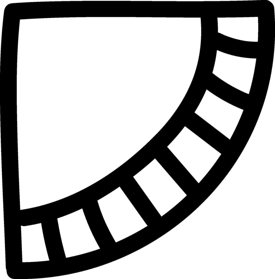 Bold Outline Quarter Circle vector