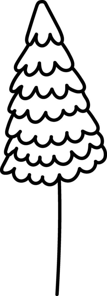 Outlined Conifer Tree vector