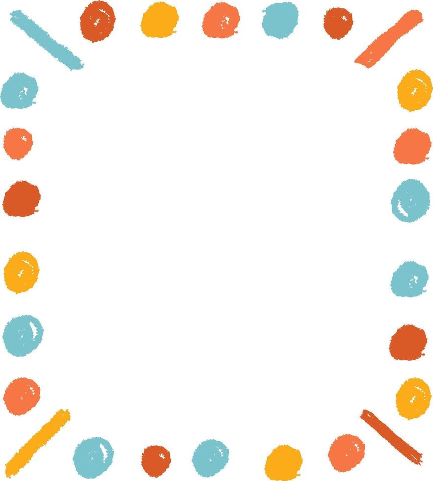 Crayon Childish Rectangle Frame Design vector
