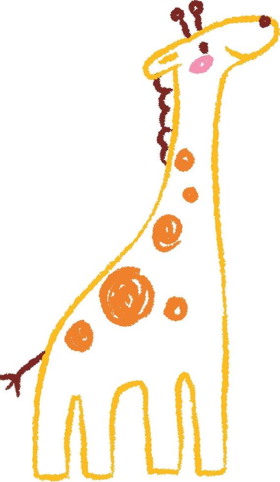Crayon Giraffe Drawing vector