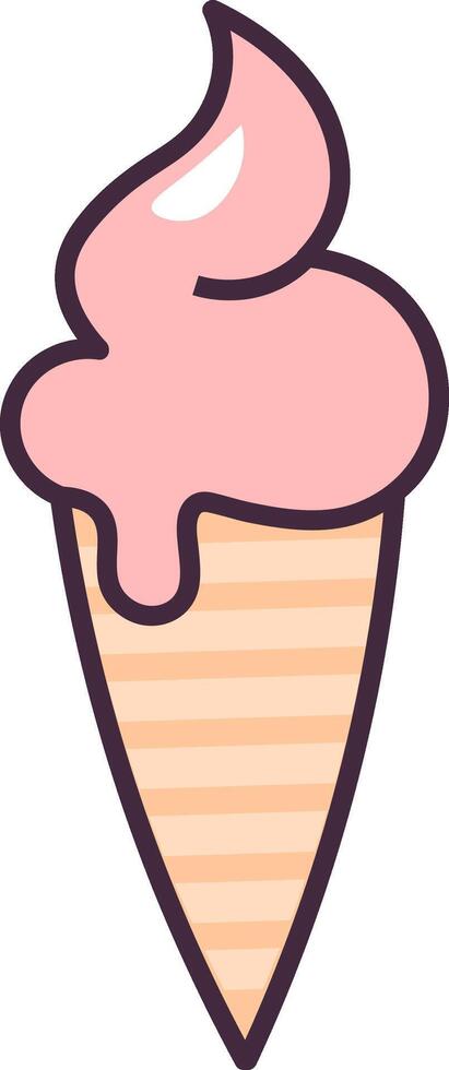Ice Cream Cone with Swirl vector