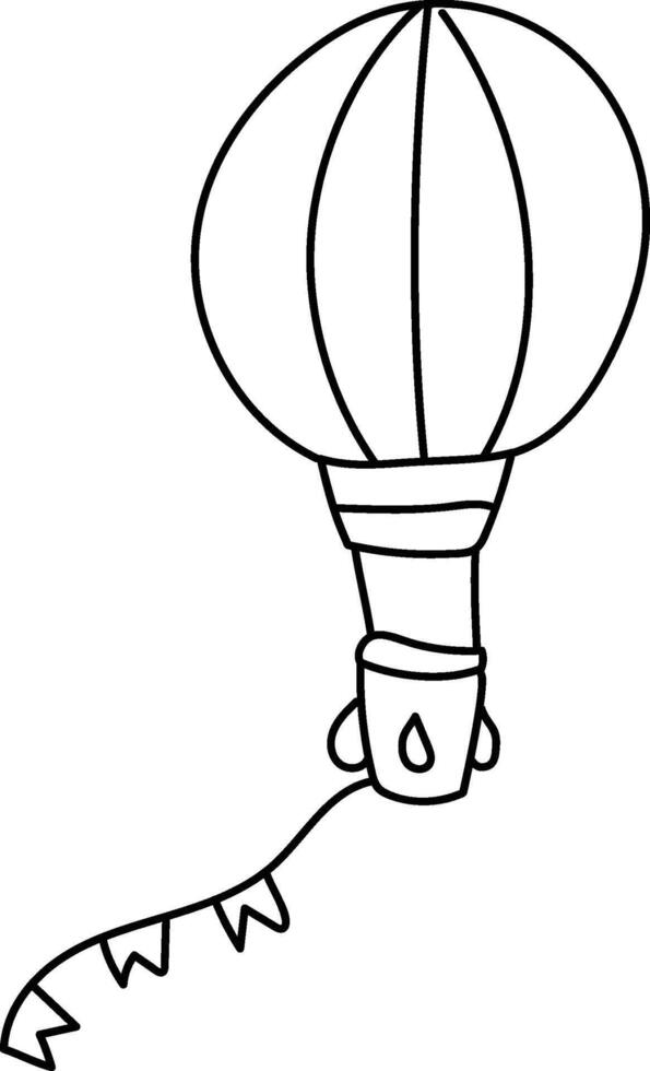 Balloon Flight Festive Line Art vector