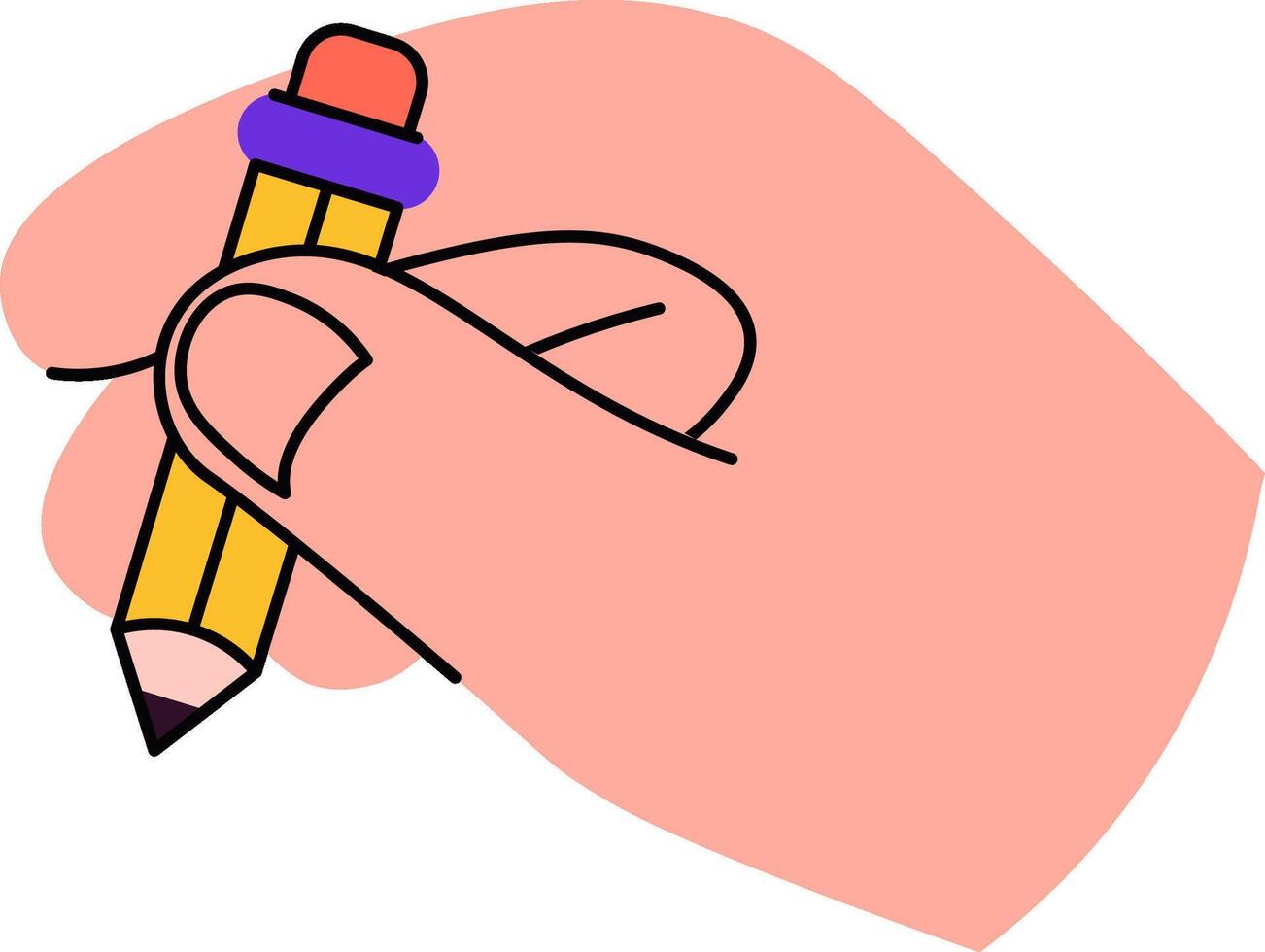 Hand Holding a Pencil vector