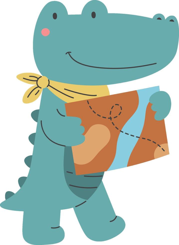 Happy Crocodile Map Explorer vector