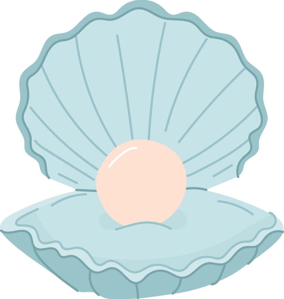 Ocean Pearl in Shell vector