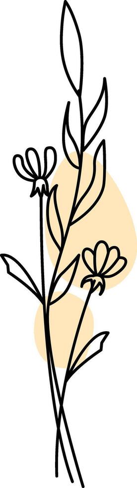 Minimalist Floral Line Art vector