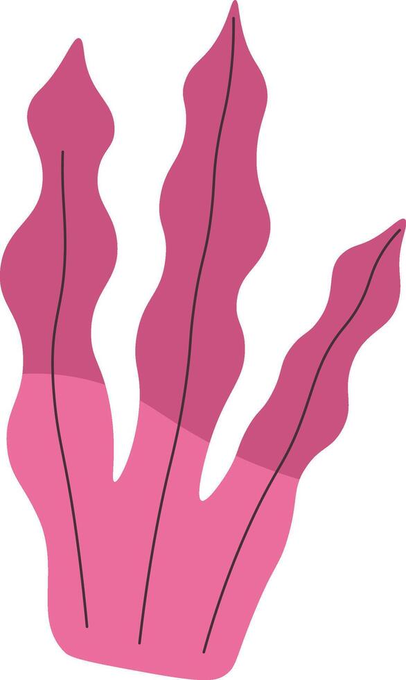 Abstract Seaweed with Wavy Shapes Nature Element vector