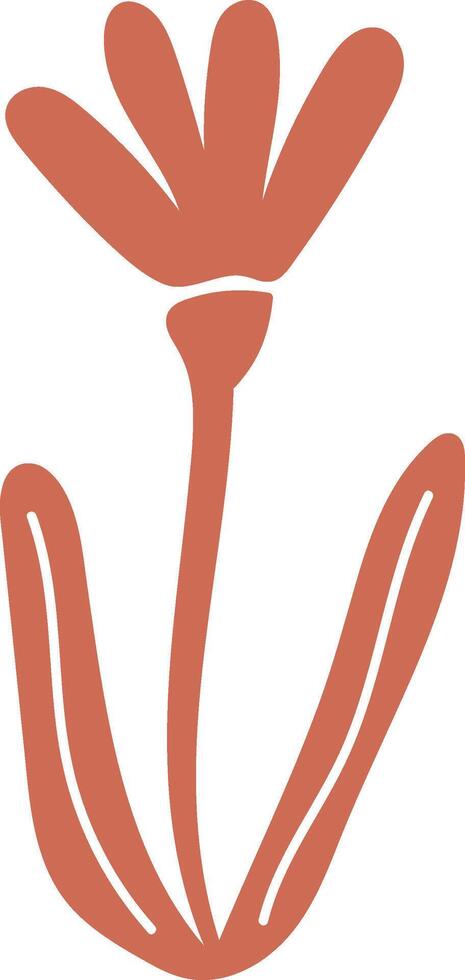 Minimalist Flower with Long Leaves vector
