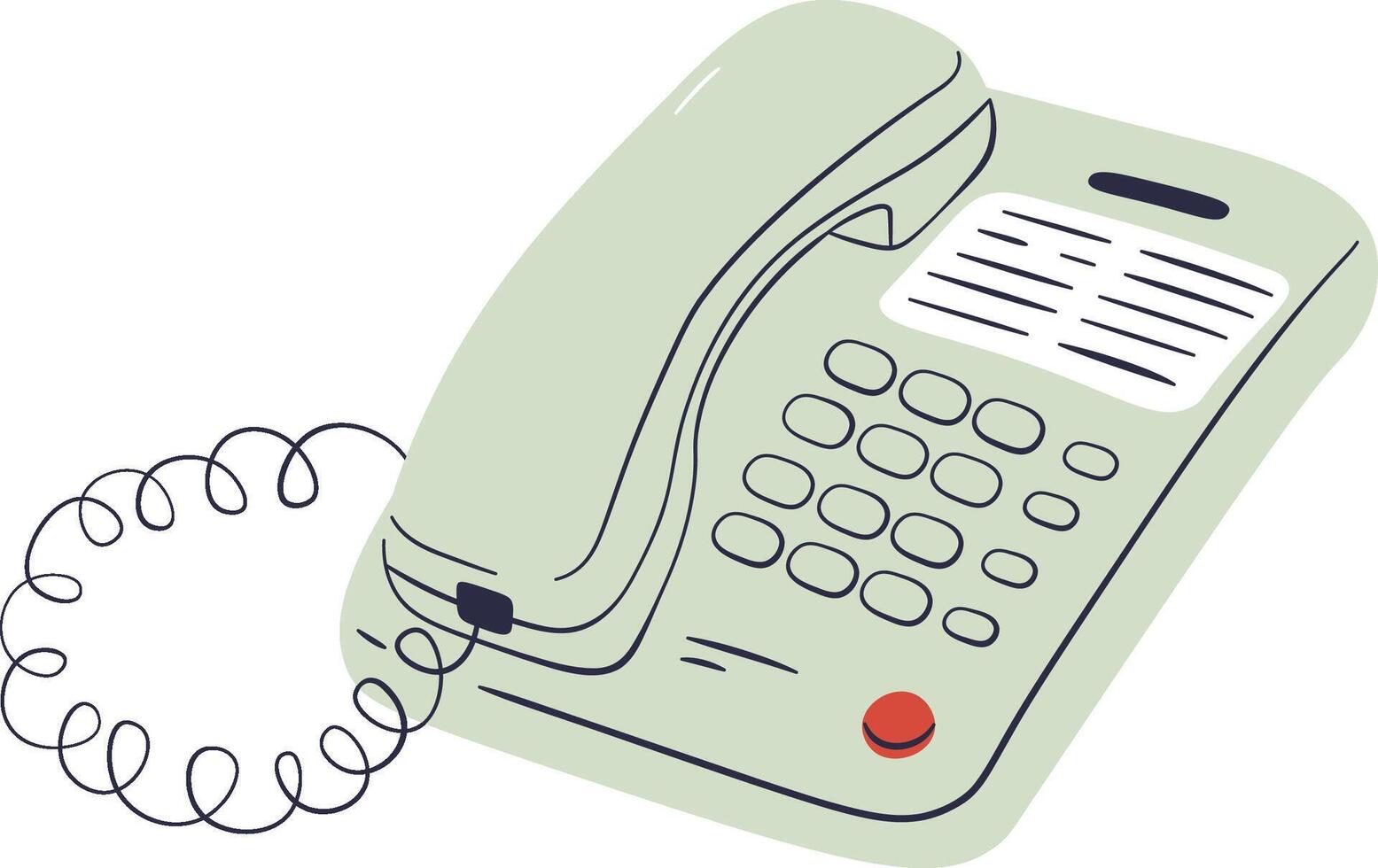 Retro Phone Handset Drawing Design Element vector