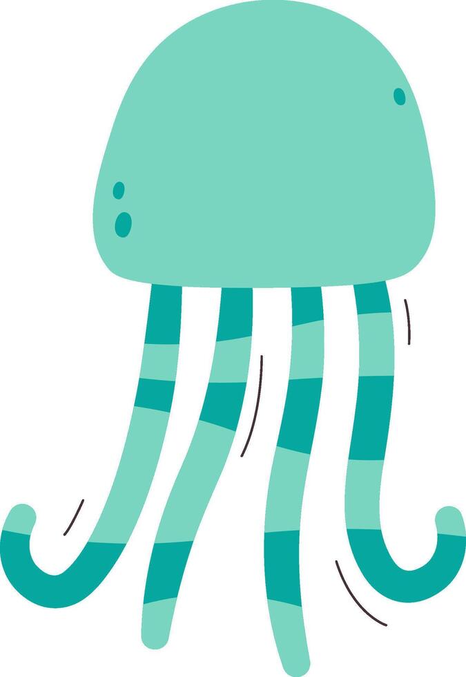 Cute Jellyfish with Striped Tentacles vector