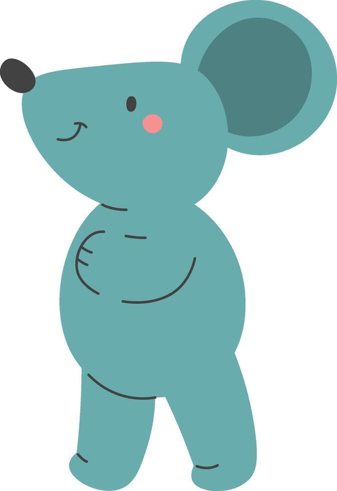 Happy Mouse Flat Cartoon vector