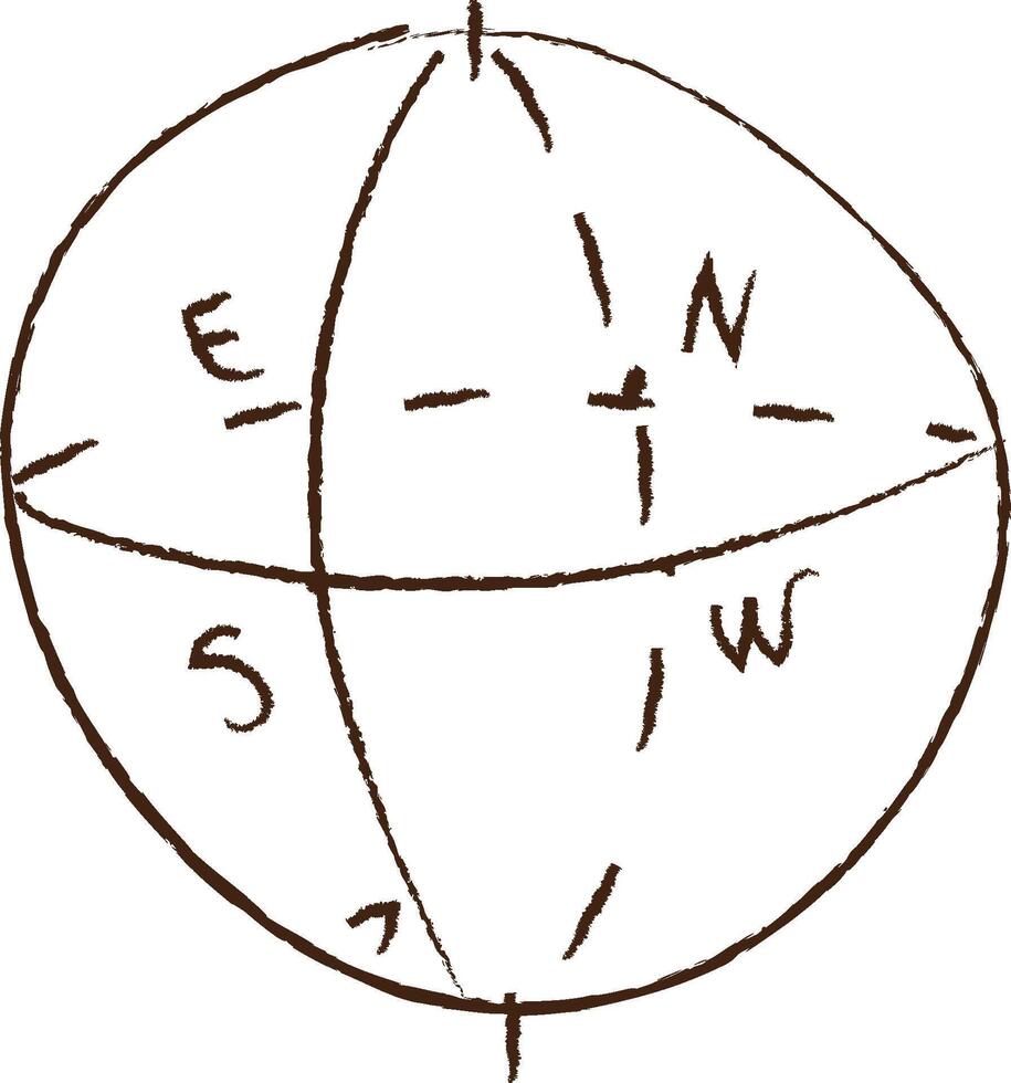 Hand-Drawn Compass Rose Sketch vector