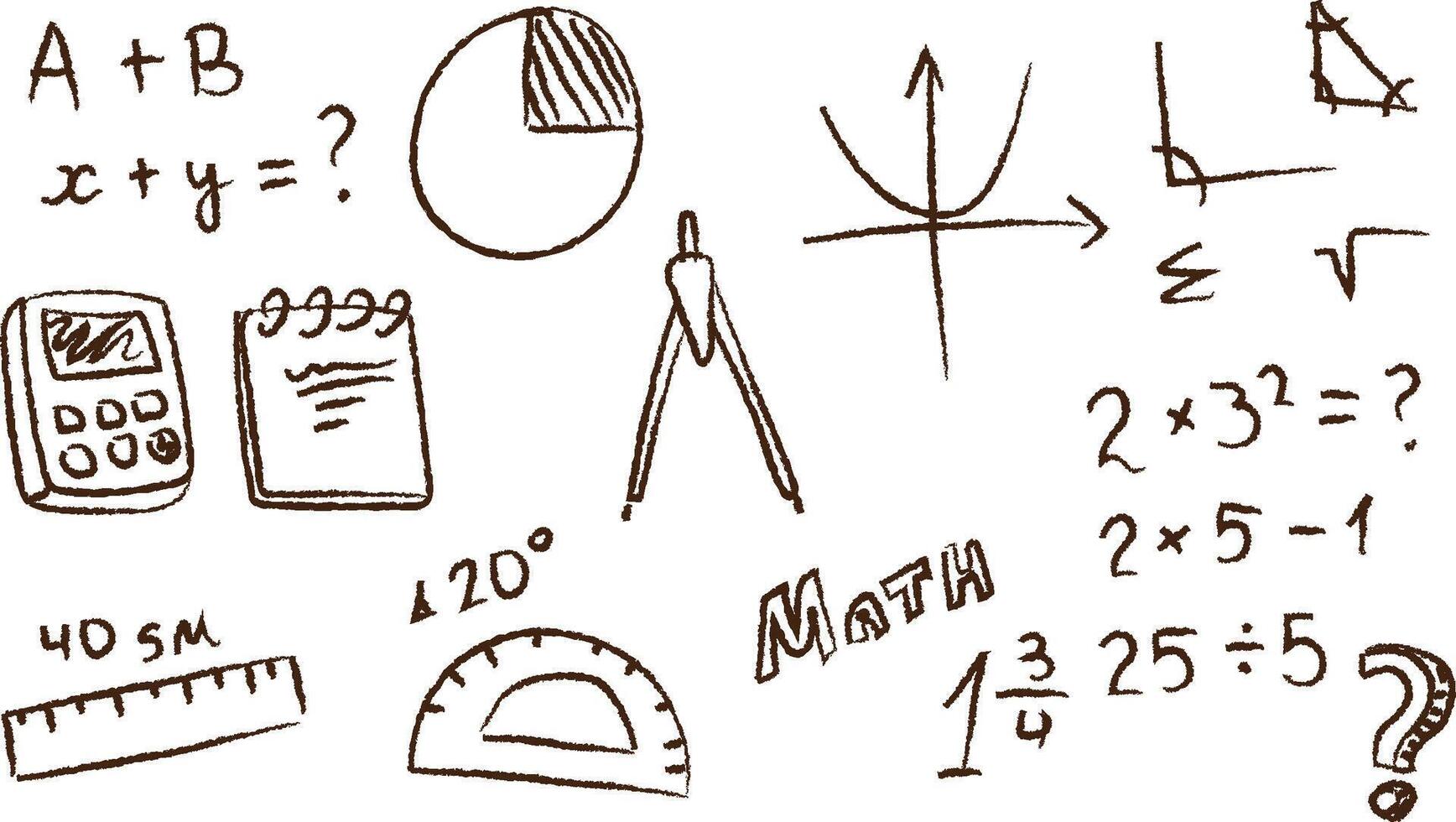Mathematical Doodles and Symbols vector