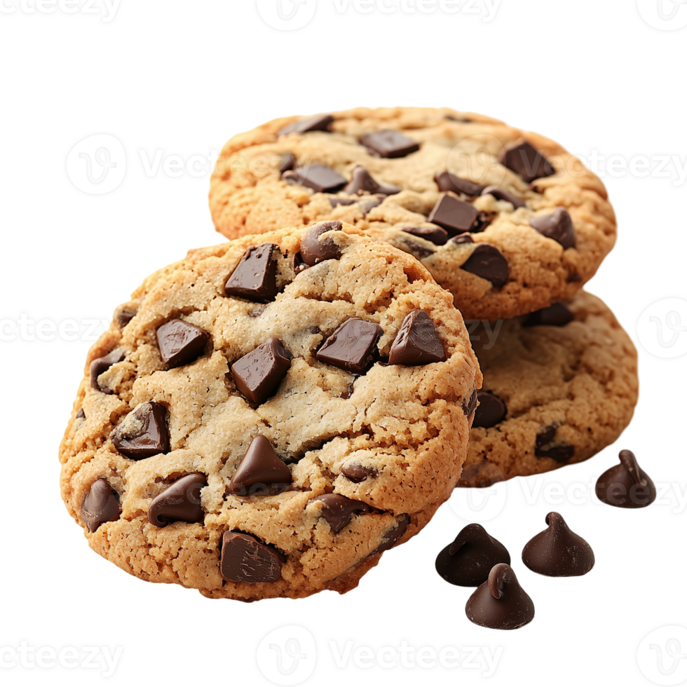 Delicious Chocolate Chip Cookies Sweet Treat food oven meal baked png