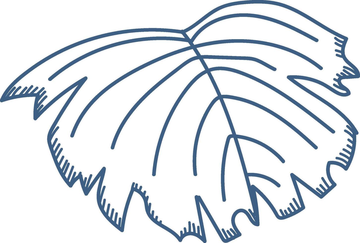 Tropical Leaf Outline Sketch Hand Drawn vector