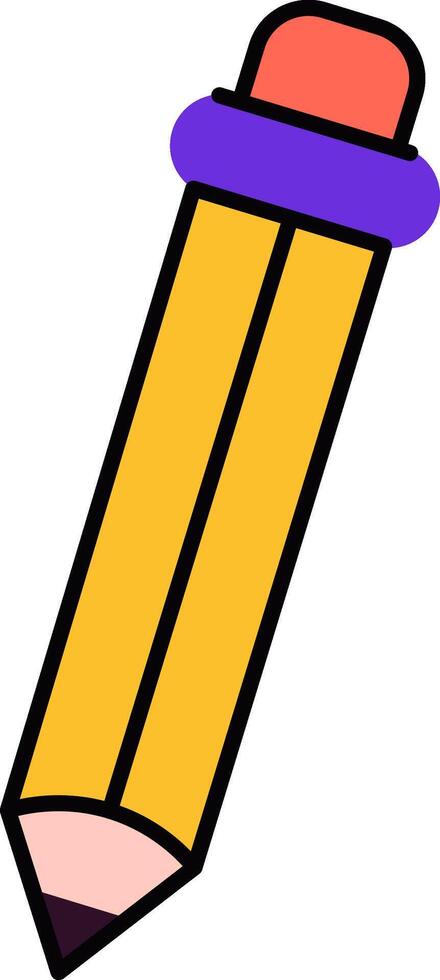 Cartoon Pencil with Eraser Element vector