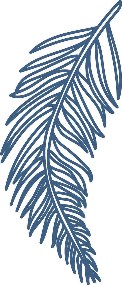 Single Palm Leaf Outline vector