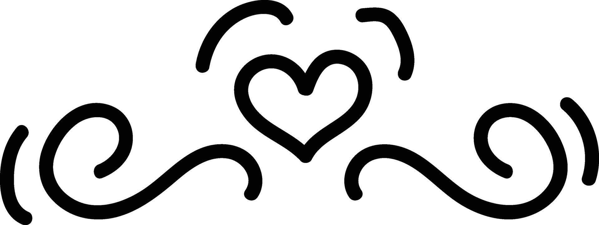 Heart Swirls Romantic Divider vector