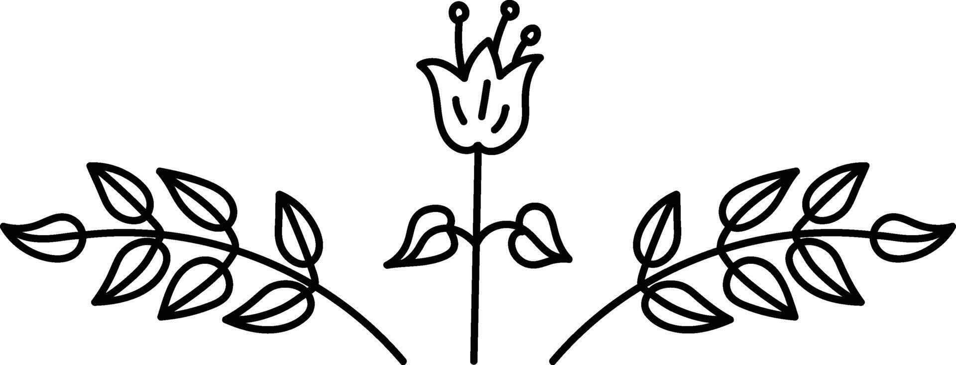 Floral Branch Border Line Art vector