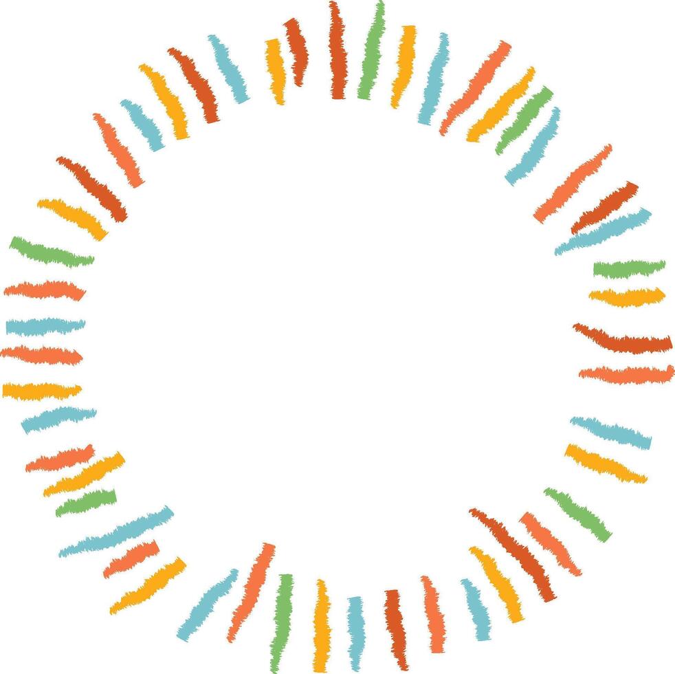 Circular Crayon Stroke Border vector