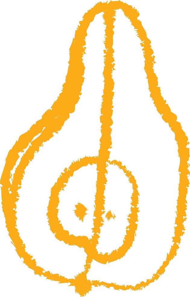 Crayon Pear Doodle vector