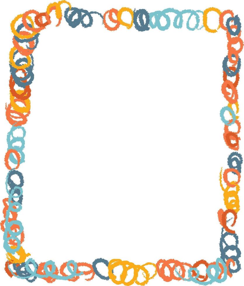 Crayon Childish Rectangle Frame Decor vector