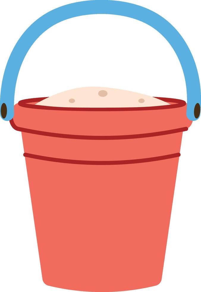 Bucket with Sand and Handle vector