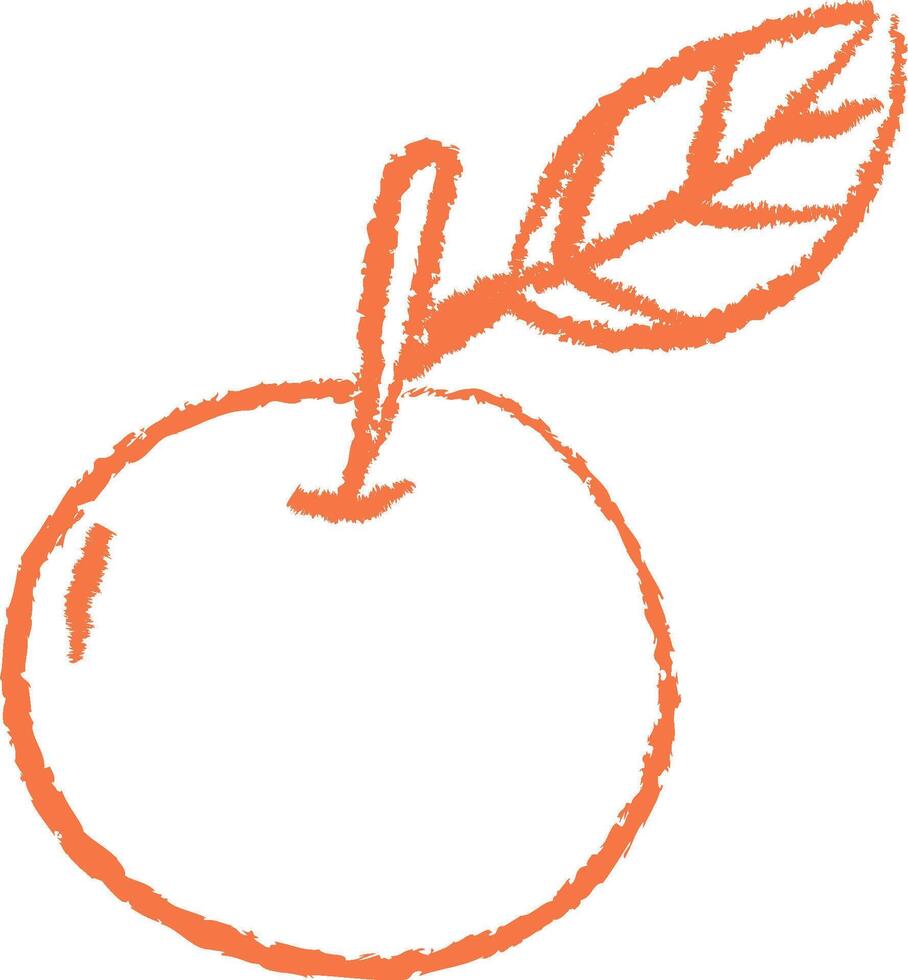 Crayon Apple Doodle vector