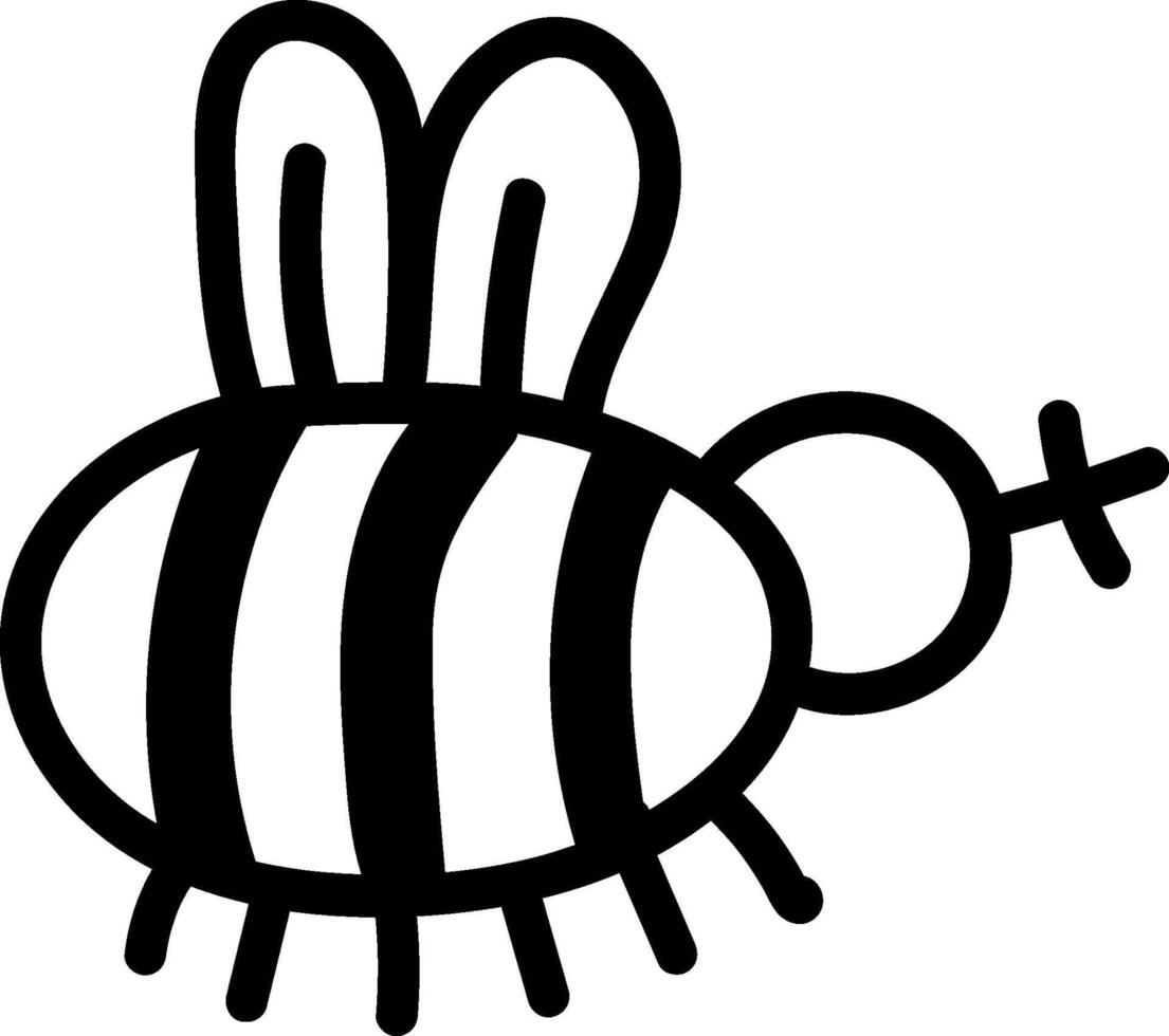 Simple Bee Cartoon Sketch vector
