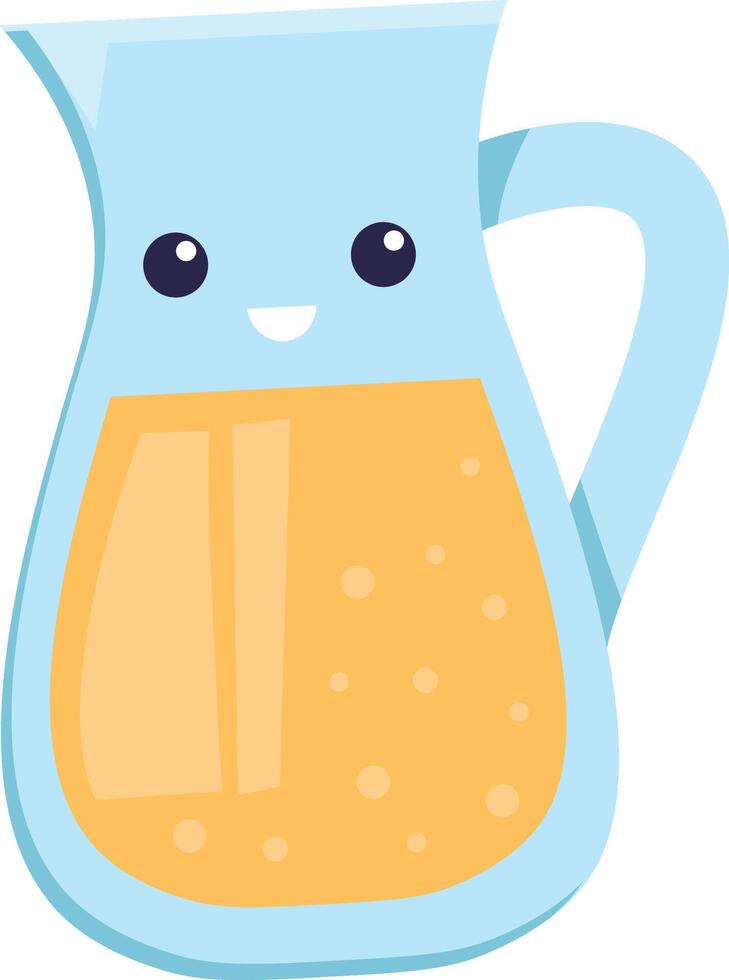 Smiling Pitcher with Juice Character vector