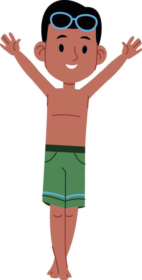 Happy Boy in Swimwear vector